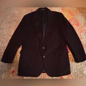 J.G. Hook Cashmere Blend Black Two Button Jacket. Size Large. See Measurements